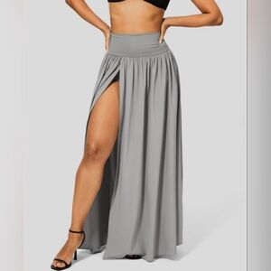 Halara Breezeful High Waisted Maxi Skirt Plicated Split 2-in-1 Flowy Small